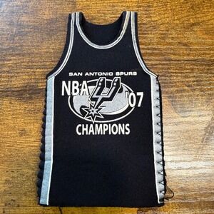 San Antonio Spurs 2007 NBA Champions Jersey Style Bottle Koozie Insulator Black
